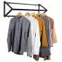 Modern Black Metal Wall-Mounted Retail Garment Display Rack/Clothes Hanging Rod Modern Black Metal Wall-Mounted Retail Garment Display Rack/Clothes Hanging Rod