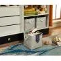 DECOMOMO Foldable Storage Bin [3-Pack] Collapsible Sturdy Cationic Fabric Storage Basket Cube W/Handles for Organizing Shelf Nursery Home Closet (Light Grey and Tranquility, Cube - 13 x 13 x 13)