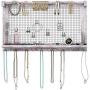 Comfify Rustic Jewelry Organizer ? Wall Mounted Jewelry Holder w/Removable Bracelet Rod, Shelf & 16 Hooks ? Perfect Earrings, Necklaces & Bracelets Holder ? Bonus Bracelet Included? Rustic White