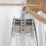 HJYPYJ 6 in 1 Foldable PP Magic Clothes Hanger??with Hooks Rotating Cascading Multi Magic Hanger?? Space Saving Non Slip Hangers?? / Gray / 5 Pcs