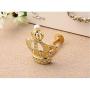 YING CHIC YYC 1Pair Creative Crown Crystal Drapery Curtain Wall Hooks Shop Coat Hanger (Gold)
