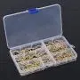 Glarks 120-Pieces 6 Size Brass Plated Screw-in Cup Hooks Lag Thread Handy Hanging Hooks Assortment Set