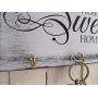 Home Sweet Home key hanger wall white wood key holder for wall shabby wood cottage chic housewarming gift key hook black and white organizer