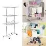 Rungfa 3 Tier Stainless Organizer Folding Drying Rack Clothes Drier Hanger Stand Airer Rungfa 3 Tier Stainless Organizer Folding Drying Rack Clothes Drier Hanger Stand Airer