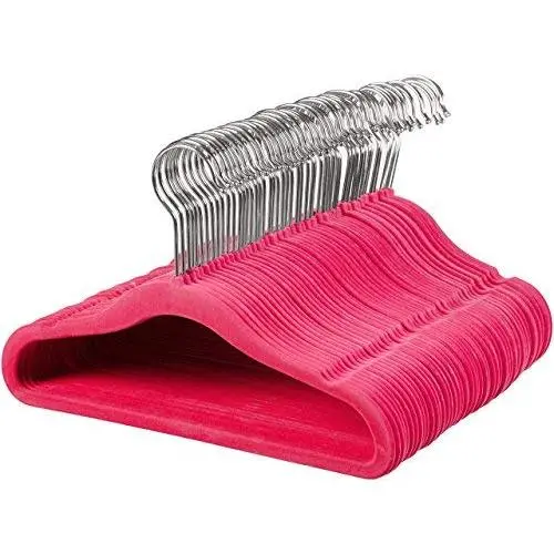 AmazonBasics Baby Kids Velvet Clothes Hangers, 50-Pack, Pink AmazonBasics Baby Kids Velvet Clothes Hangers, 50-Pack, Pink