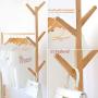 Tree racks and coat racks, Living room hangers, Bamboo floor clothes racks bedroom mobile storage rack-D
