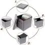 Ranslen Large Decorative Storage Bin with Lid Canvas Fabric Collapsible Storage Boxes Organizer Container with Handle- Grey for Bedroom, Home, Closet, Living Room