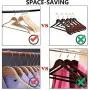 Plywood Bent Wood Solid Wooden Light Weight Coat Shirt Suit Hangers with Non-Slip Pant Bar, 10-Pack, Natural Finish