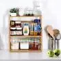 Bamboo Spice Rack Storage Shelves-3 tier Standing pantry Shelf for kitchen counter storage,Bathroom Countertop Storage Organizer Desk Bookshelf with Adjustable Shelf Cabinet Bamboo Spice Rack Storage Shelves-3 tier Standing pantry Shelf for kitchen counter storage,Bathroom Countertop Storage Organizer Desk Bookshelf with Adjustable Shelf Cabinet