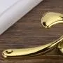 Dolity Vintage Wall-Mounted Hook Clothes Single Coat Hanger Door Hook Strong Durable - Gold