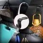 Universal Vehicle Car Backseat Headrest Hanger Storage Organizer-Strong and Deep Enough for Handbags, Purses, Coats, and Grocery Bags, Bottle Holder (4 Black)