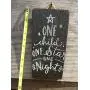 Vintage look ONE CHILD ONE STAR ONE NIGHT Christmas Chalk Couture style old time font jute hanger antique style primitive style. weathered wood sign