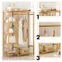 Wall CR Coat Racks Coat Rack Floor Bedroom Drying Racks Bamboo Simple Solid Wood Living Room Clothes Rack Hangers