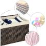 SONGMICS Storage Box, Laundry Hamper with Cotton Liner and Metal Frame, Storage Basket with Lid, Decorative Bin for Bedroom Closet Laundry Room, Rattan-Style, 21.9 x 13.4 x 13.4 Inches, Brown URST56BR SONGMICS Storage Box, Laundry Hamper with Cotton Liner and Metal Frame, Storage Basket with Lid, Decorative Bin for Bedroom Closet Laundry Room, Rattan-Style, 21.9 x 13.4 x 13.4 Inches, Brown URST56BR