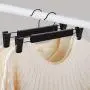 Buzazz(10 Pack Premium Clothes Hangers with Strong Non-Slip Adjustable Clips Polished Chrome Finish 360 Degree Swivel Anti-Rust Hanging Hook for Skirts, Jeans, Slacks, Pants Hangers Black