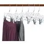 Titan Mall 14 inch Skirt Hangers, Pants Hangers, Trouser Hangers, Clothes Hangers, Clear Hangers, Plastic Pant Hangers with Clips (12 PCS)