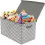 Sorbus Toy Chest with Flip-Top Lid, Kids Collapsible Storage for Nursery, Playroom, Closet, Home Organization, Large (Pattern - Chevron Gray)