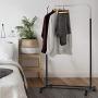 MyGift Freestanding 60-Inch Stainless Steel Single Rod Garment Organizer Rack/Rolling Clothes Hanger