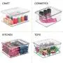 mDesign Stackable Plastic Bathroom Vanity Countertop or Dresser Storage Organizer Bin Boxes - Lid, Store Hair Brushes, Combs, Sprays, Nail Supplies, Makeup, Cosmetics, Blenders, 4 Pack - Clear mDesign Stackable Plastic Bathroom Vanity Countertop or Dresser Storage Organizer Bin Boxes - Lid, Store Hair Brushes, Combs, Sprays, Nail Supplies, Makeup, Cosmetics, Blenders, 4 Pack - Clear