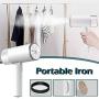 ZZYJYALG Garment Ironing Machine Plastic Metal Handheld Large-Capacity High-Temperature Household Transparent Water Tank Cotton Linen Blended Polyester Portable Mini Travel Dormitory(White)