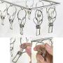 MEIYIN Stainless Steel Wall Mount Clothes Hanger Laundry Drying Rack with 8/10 Clips for Hat Sock Underwear Glove