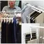 5pcs 5 in 1 Pant Rack Shelves Stainless Steel Clothes Hangers Multi-Functional Wardrobe Magic Hanger Random Color