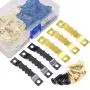 Rustark 120Pcs Heavy Duty Sawtooth Picture Hangers Frame Hanging Hangers Double Hole with Screws - 2 Colors, Golden and Black