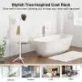 Salafey Wooden Coat Rack Free Standing,8 Hooks White Coat Hat Tree Standing Hanger Tree for Coat Hats Handbags Clothes,Easy Assembly
