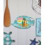 G.DeBrekht Fish Scenic Coastal Surfboards Palm Tree Sunset Wooden Door hanger / wall decor #8198527H