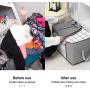 Clothes Storage Bag Organizers 4 Pack Large Capacity Clothing Containers Foldable Closet Organizers with Clear Window and Reinforced Carry Handles, Sturdy Zipper for Comforter Towels Blankets Bedding