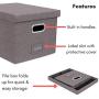 Internets Best Collapsible File Storage Organizer | Decorative Linen Filing & Storage Office Boxes | Letter/Legal | Charcoal | 1 Pack