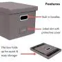 Internets Best Collapsible File Storage Organizer | Decorative Linen Filing & Storage Office Boxes | Letter/Legal | Grey | 2 Pack Internets Best Collapsible File Storage Organizer | Decorative Linen Filing & Storage Office Boxes | Letter/Legal | Grey | 2 Pack