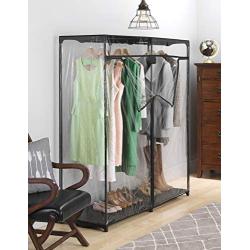 Whitmor Extra Wide Clothes Closet - Freestanding Garment Organizer with Clear Cover