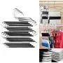 5pcs Multi-Functional Pants Rack Shelves Stainless Steel Wardrobe Magic Hanger S-Shape Clothes Hangers Storage Rack