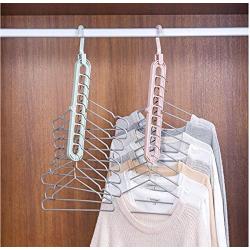 10pcs Random Color Non-Slip Plastic Clothes Hanger Storage Rack Holder Wardrobe Closet Organizer Clothing Space Saving Hanging Hooks
