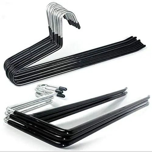 KYCPTNFJ 10 PCS 35cm Black Metal Hanger Pants Single Double Slip-Resistant Hangers for Clothes Racks KYCPTNFJ 10 PCS 35cm Black Metal Hanger Pants Single Double Slip-Resistant Hangers for Clothes Racks