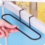 Alliebe 2pcs Towel Rack Hanging Holder for Organizer Bathroom Kitchen Cabinet Cupboard Hanger Over Door（White and Black）