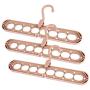 Hamkaw Hangers Closet Organizer, A Set of 3 Space Saving Hangers - Foldable - Non Slip, Eight Holes Multifunctional Magic Clothes Hanger for Heavy Clothes, Shirts Pants Dresses Coats