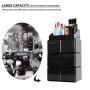 InnSweet Acrylic Cosmetic Organizer Beauty Storage Drawers, Large Makeup Storage Boxes Jewelry Display Cases with 7 Drawers, 4 Piece, Black
