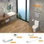 Durafe Toilet Roll Holder Stainless Steel 304 Square Towel Hanger Wall Mounted Hooks for Bathroom Polished Chrome