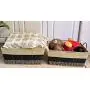 XUAN Large Storage Baskets, Set of 2 Mareket Collection Stripe Bin Paper Rope Basket Boxes with Handles for Bedroom Closet Kitchen Decorative Storage Container Organizer XUAN Large Storage Baskets, Set of 2 Mareket Collection Stripe Bin Paper Rope Basket Boxes with Handles for Bedroom Closet Kitchen Decorative Storage Container Organizer