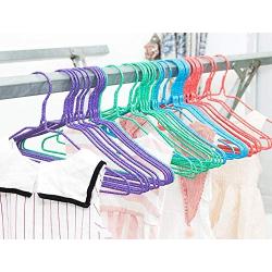 MulYeeh Home 11.5 Inch 10 Pack Plastic Hangers for Child Clothes Space Saving Tubular Hangers (Purple)