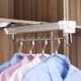 White Pull Out Clothes Hanger Rail/Clothing Damped Sliding Rail/Extendable Organizer Rack for Depth 14inch,18inch Wardrobe (Size : 121235.8cm)