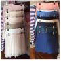 2pcs Random Color Clothes Hangers Multilayer Skirt Trouser Hanger for Pants Non Slip Metal Hanger Clips with 12 Clips Clothing Storage Rack Holder