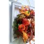 Pumpkin Window Distressed Frame Wreath, Fall Autumn Door Hanger, Window Frame Floral Decor, Pumpkin, Home Design