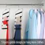 Meetu Pants Hangers 5 Layers Stainless Steel Non-Slip Foam Padded Swing Arm Space Saving Clothes Slack Hangers Closet Storage Organizer for Pants Jeans Trousers Skirts Scarf Ties Towels (6 Pack)