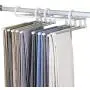 YUNAI Stainless Steel Pants Hangers Jeans Clothes Organizer Folding Storage Rack Space Saver Storage Rack for Hanging YUNAI Stainless Steel Pants Hangers Jeans Clothes Organizer Folding Storage Rack Space Saver Storage Rack for Hanging
