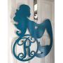 Monogram Mermaid Door Hanger - Mermaid Wreath - Sea Life Monogram Door Hanger - Mermaid Initial Wreath - Marine Monogram - Mermaid Monogram