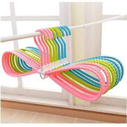 10PCS Plastic Clothes Hangers 360 Degree Rotation Quick Drying Hanger Non Slip Household Closet Organizer Random Color