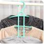 10pcs Random Color Plastic Cloth Hanger Space Saver Non-Slip Hook Clothes Holder Drying Rack Clothing Organizer 3 Layers Fish Bone Shaped